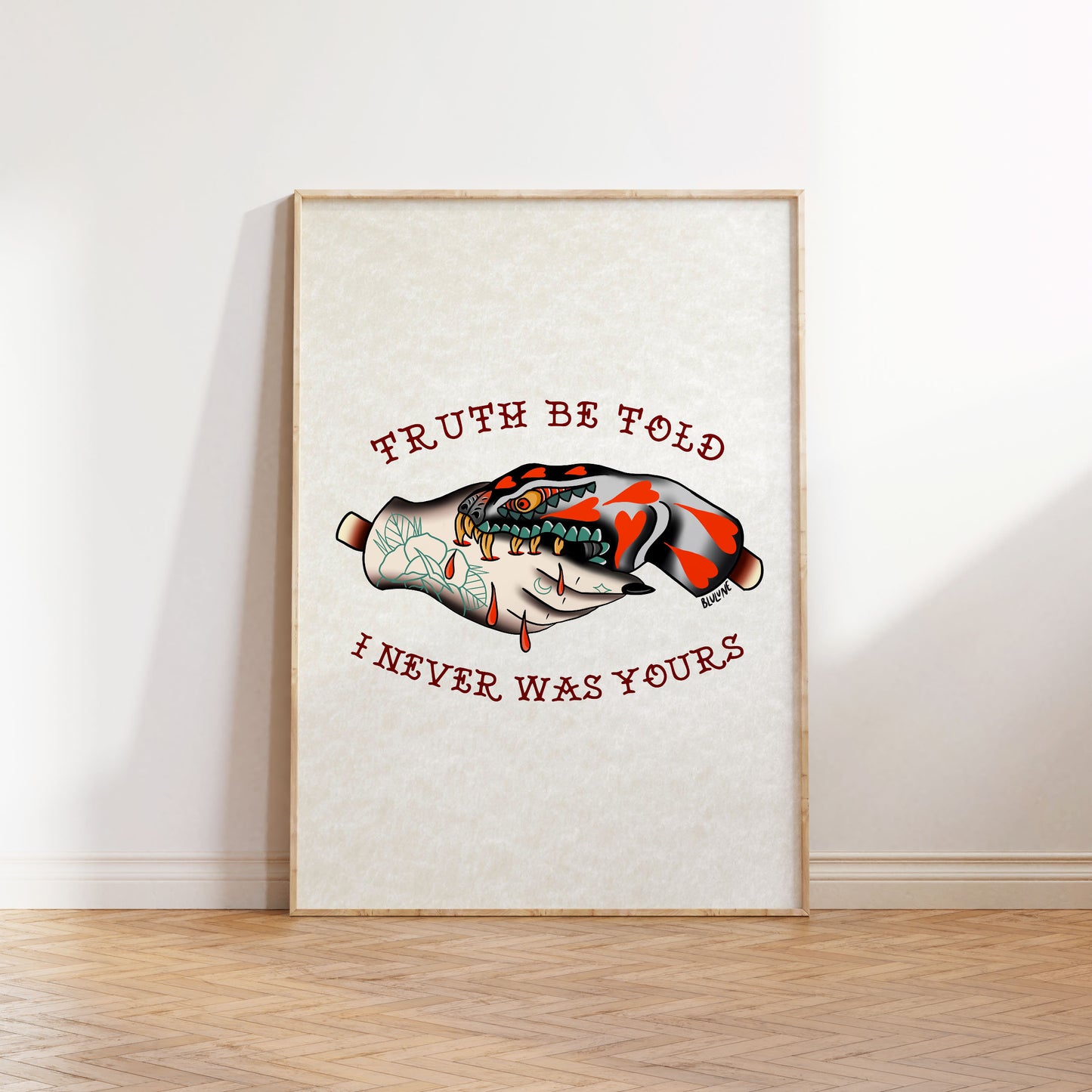 Truth Be Told - Tattoo Style Art, Print, Sticker, Poster, Edgy Home Decor, Unique Hand drawn Art