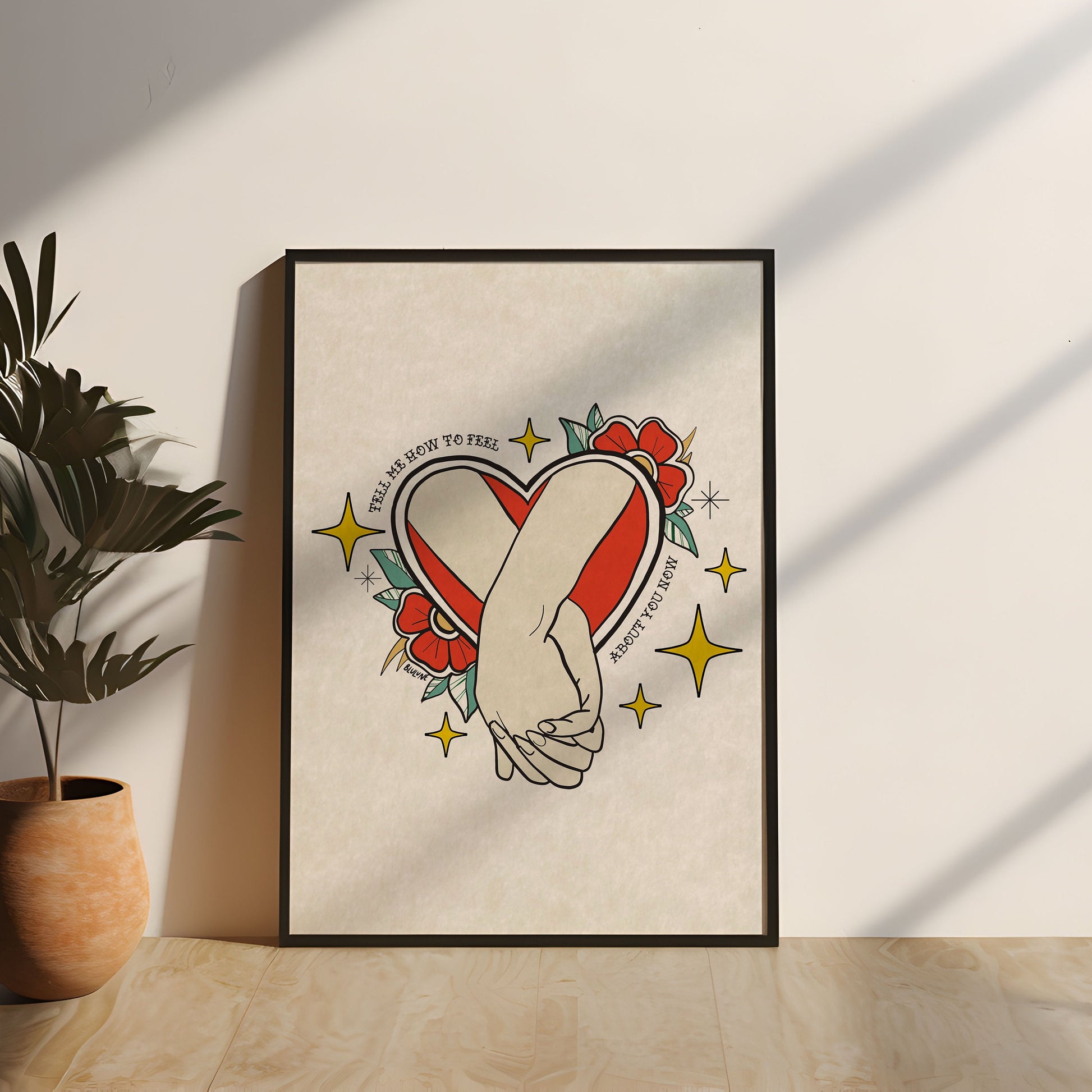 Tell Me How - Tattoo Style Art, Print, Sticker, Poster, Edgy Home Decor, Unique Hand drawn Art