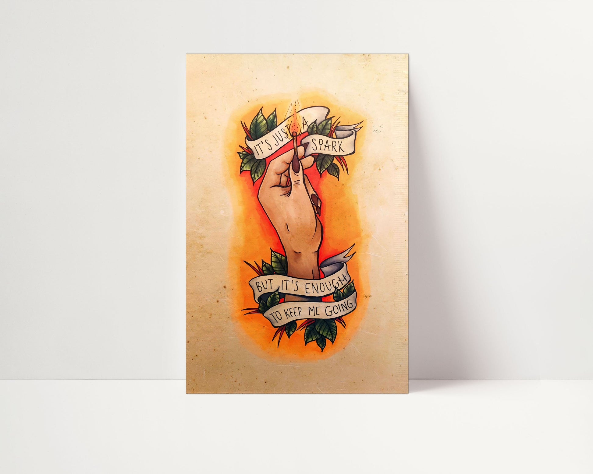 Last Hope - Tattoo Style Art, Print, Sticker, Poster, Edgy Home Decor, Unique Hand drawn Art