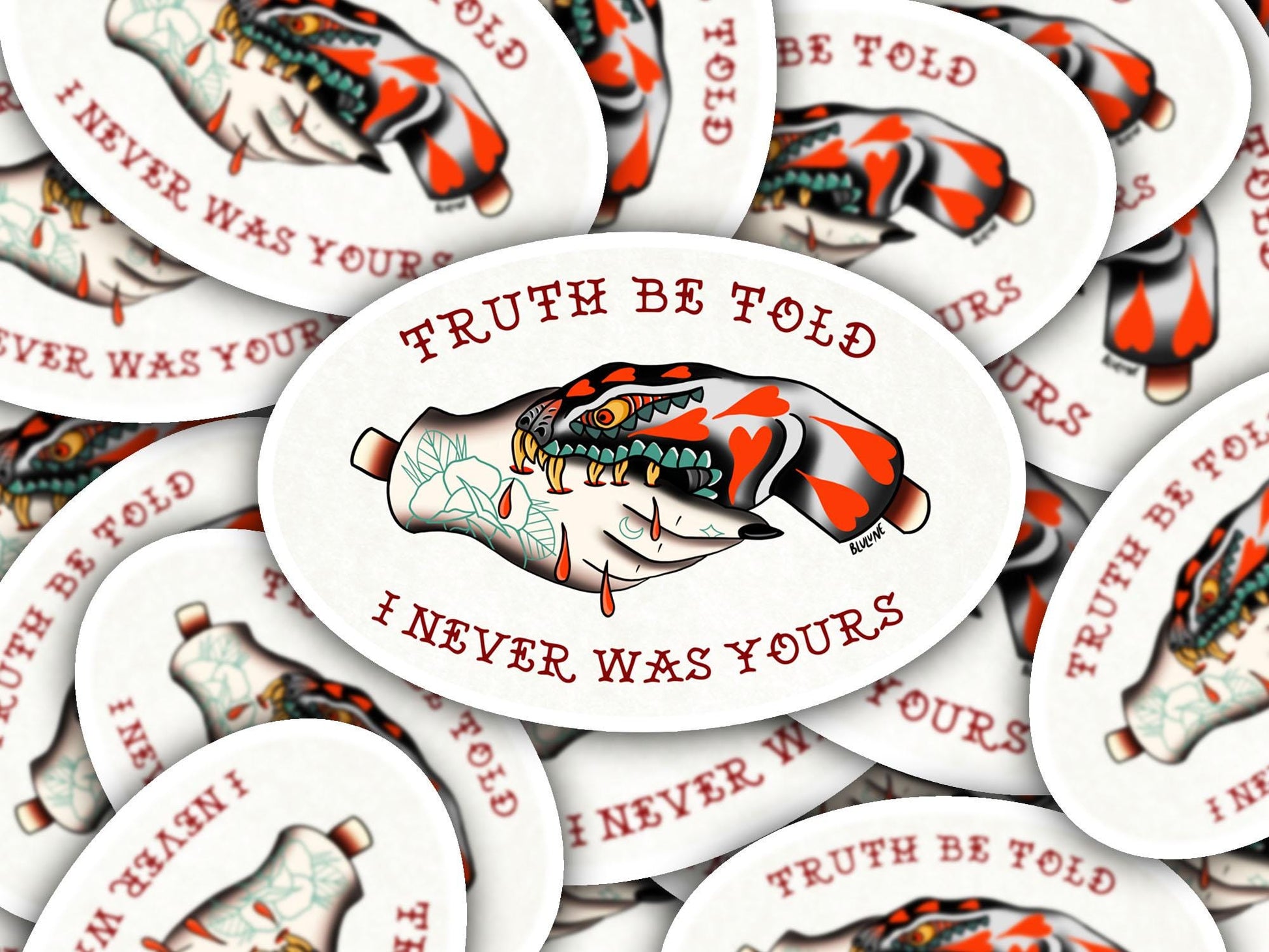 Truth Be Told - Tattoo Style Art, Print, Sticker, Poster, Edgy Home Decor, Unique Hand drawn Art